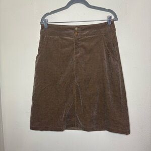 Woolrich Chocolate Brown A-Line Corduroy Skirt Size 8